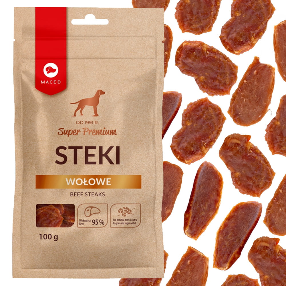 Maced Przysmak dla Psa Steki Wołowe 100g